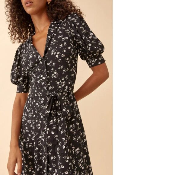 Reformation Mavi Floral Button Front Midi Dress - Picture 3 of 4